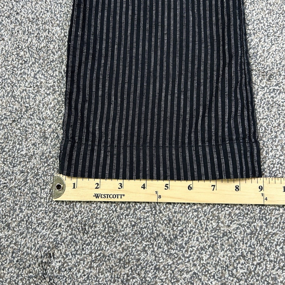 Sundance Black White Striped Linen Blend Side Button Pants Womens 8 Casual Work - Picture 10 of 11
